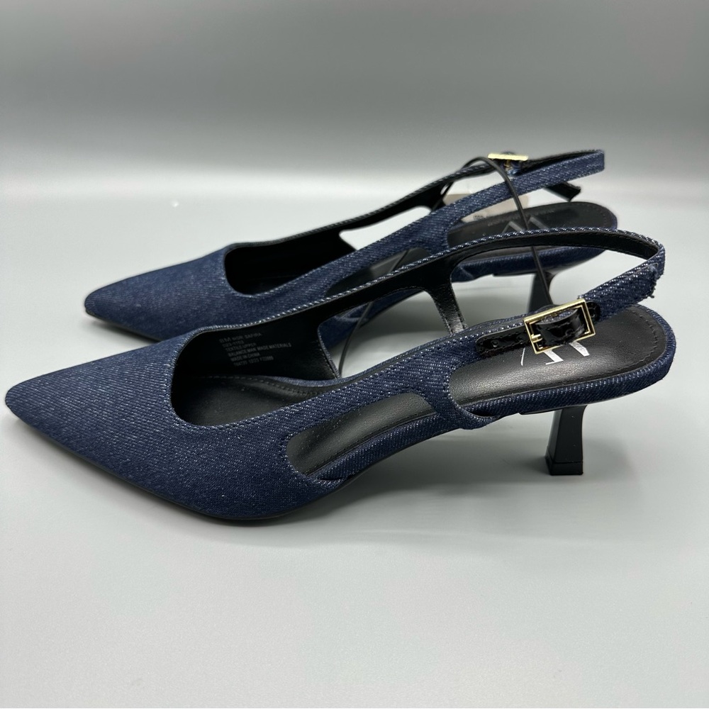 Worthington Safira Blue Denim Pumps Heels Women’s size 8